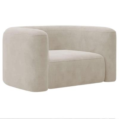 Poltrona Decorativa Sala De Estar Recepção Melina Linho - Amarena Moveis Cor Bege