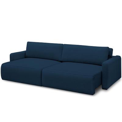 Sofá Retrátil Reclinável Para Sala De Estar Living 270cm Sevilha F04 Veludo Azul