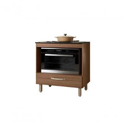 Balcão Para Cooktop 1 Gaveta Branco Nicioli Avelã