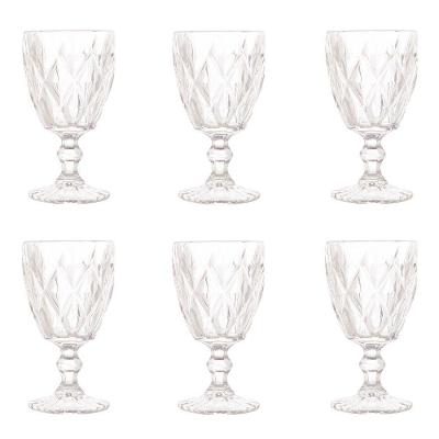 Conjunto De Taças De Vidro Para água 6 Peças 325 Ml Diamonds Transparente Lyor