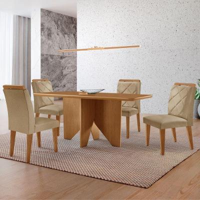 Mesa Evora 120 Mdf Canto Copo E Com 4 Cadeiras Melissa Turim 07-naturalle-naturalle