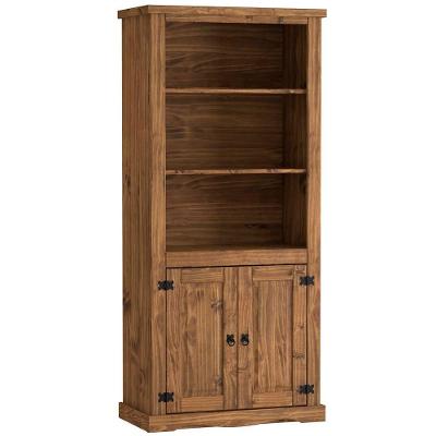 Estante Livreiro 2 Portas 100% Madeira Rustic Line Cera