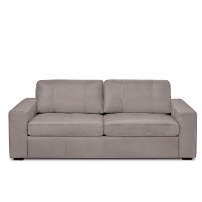 Sofá Decorativo Agatha 3 Lugares Sala De Estar 235cm Pés Em Madeira Couro Avelã G88 - Gran Belo