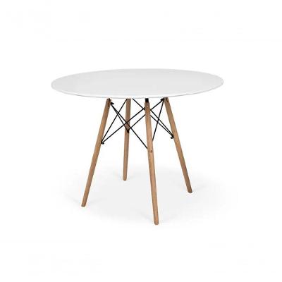 Mesa Redonda Eames 100cm Branco 4 Cadeiras Preto