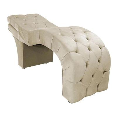 Maca Estética Estofada Reclinável Ergonômica Suede Tati Cor:bege