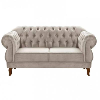 Sofá Namoradeira Duquesa 2 Lugares Chesterfield Imperial Bege Claro