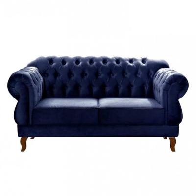 Sofá Namoradeira Duquesa 2 Lugares Chesterfield Imperial Azul Marinho