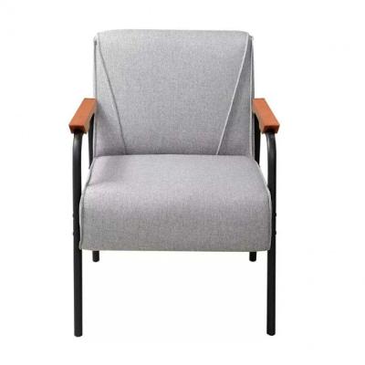 Poltrona Decorativa Para Recepção Jade Braço Metal Linho Cinza