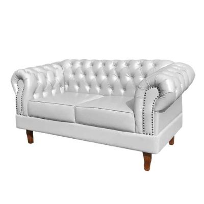 Sofá Dom Pedro Namoradeira Chesterfield Vintage Courissimo Branco