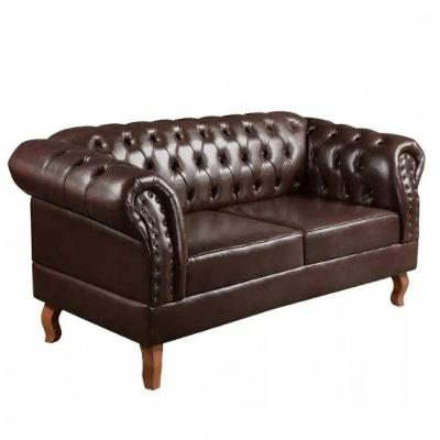 Sofá Dom Pedro Namoradeira Chesterfield Vintage Courissimo Café