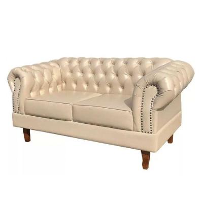 Sofá Dom Pedro Namoradeira Chesterfield Vintage Courissimo Bege