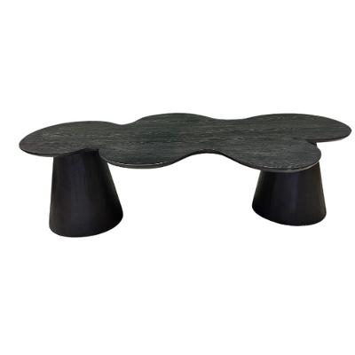 Mesa De Centro Cone Orgânica Splash 120x65 Cm Tampo ébano Base ébano Cor Preto