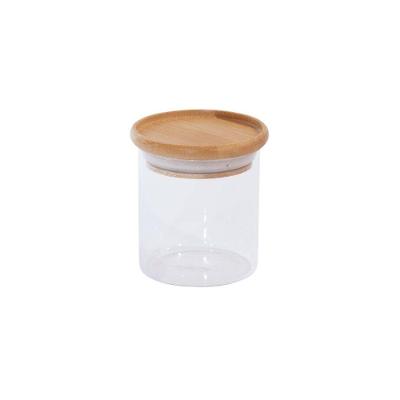 Pote De Vidro Empilhável Com Tampa Bambu - 200ml