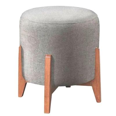 Puff Decorativo Redondo Eloá Suede cinza