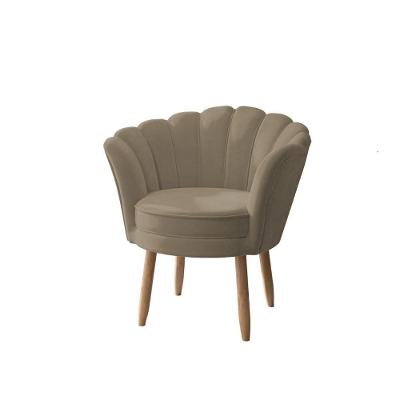 Poltrona Pé Palito Flor Sala, Quarto Mesa Maquiagem Cor:capuccino Capuccino
