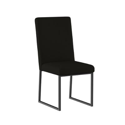Cadeira De Jantar Com Base Ferro Preto Luxo Balaqui Decor Cor:preto Preto