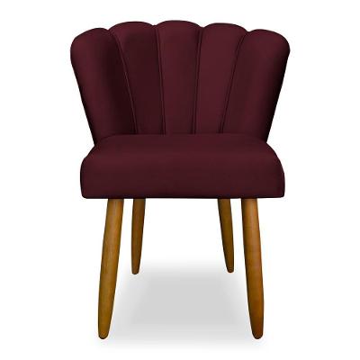 Cadeira Flor Para Quarto Penteadeira - Balaqui Decor Cor:bordo Bordo