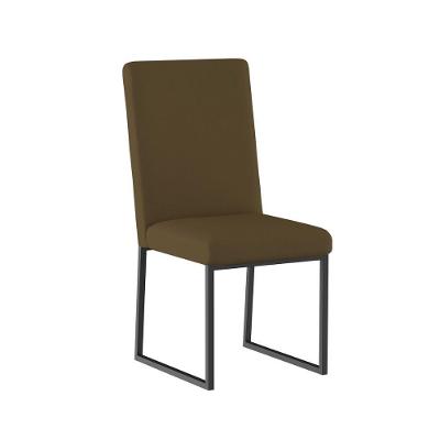 Cadeira De Jantar Com Base Ferro Preto Luxo Balaqui Decor Cor:marrom Marrom