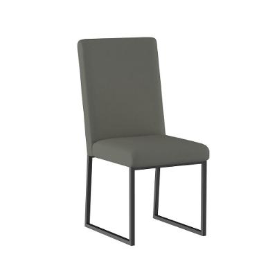 Cadeira De Jantar Com Base Ferro Preto Luxo Balaqui Decor Cor:cinza Cinza