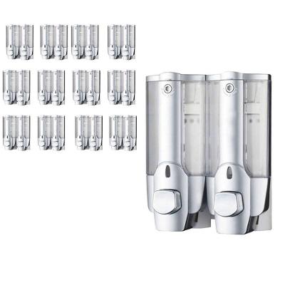 Dispenser Duplo Gel Sabonete Liquido Shampoo12 Unidades Banheiro Parede Restaurante Hotel