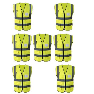 Colete Refletivo Sinalizador Epi7 Unidades Segurança Trabalho Blusao Fluorescente Obra Sinalizaçao