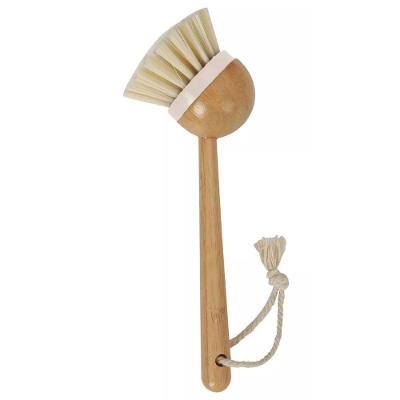 Escova De Limpeza Redonda Com Cabo Longo De Bambu Oikos:off White