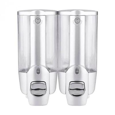 Dispenser Duplo Sabonete Liquido Alcool Gel Shampoo Condicionador Hotel Banheiro Shopping