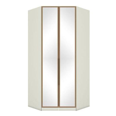 Armário De Canto Closet 2 Portas Com Espelhos Seletto Areia Jequitibá - Henn
