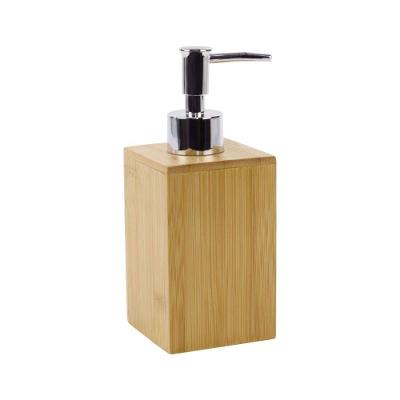 Dispenser De Sabonete Detergente Em Bambu 17x7x7