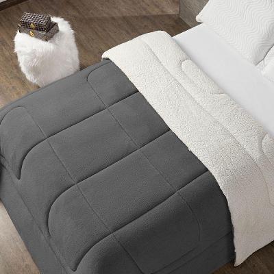 Coberdrom Cobertor Solteiro 1 Peça Maya Manta Soft E Sherpa De Carneiro 100% Poliéster Cor:cinza