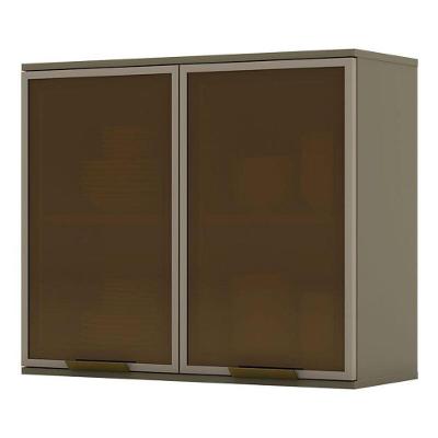 Armário Aéreo évelin 2 Portas De Vidro 80 Cm Duna - Henn