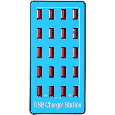 Estação Carregamento Inteligente 20 Portas Usb Adaptador De Energia De Compatibilidade Universal