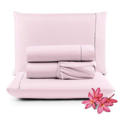Jogo De Lençol Primor King 4 Peças Percal 400 Fios Ponto Palito - Rosa