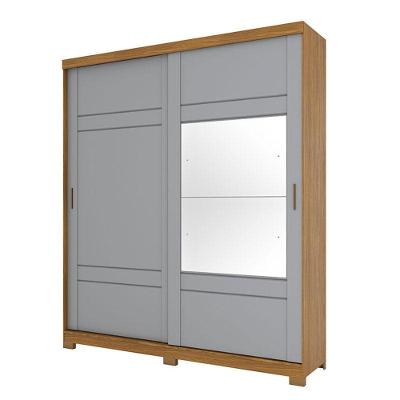 Guarda Roupa Casal Turin Nature Cinza - Henn