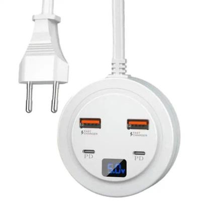 Carregador Múltiplo De Mesa Universal 4 Portas Usb E Tipo C Prático E Portátil