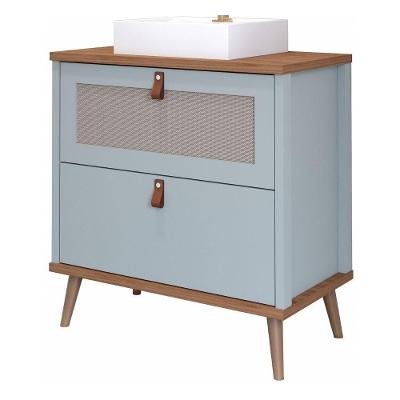 Gabinete Para Banheiro 60 Cm 100% Mdf 1 Gaveta 1 Porta Basculante Veneto Mgm Móveis Pistache/freijo Pistache/freijo
