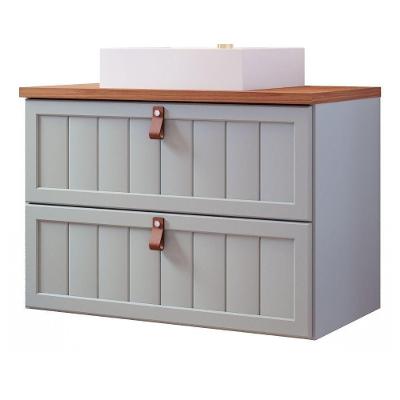 Gabinete Para Banheiro 80cm 100% Mdf 1 Gaveta 1 Porta Basculante Sense Mgm Móveis Pistache/freijo Pistache/freijo