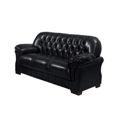 Sofá Rei 3 Lugares Couríssimo Preto Fixo Capitonê Retro Império Preto 851