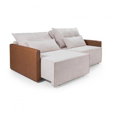Sofá 3 Lugares San Marino 2,00m Boucle Composê Retrátil E Reclinável Império Boucle 210 Bege