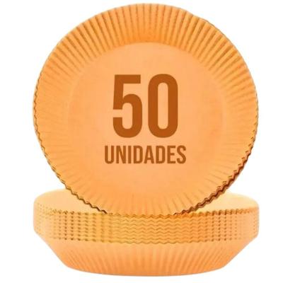 Kit Com 50 Unidades De Papel Descartável Antiaderente Para Air Fryer