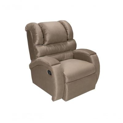 Cadeira Poltrona Reclinável Para Idoso Zero Wall Com Balanço E Giro Com Massageador Suede Chocolate