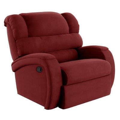 Poltrona Do Papai Reclinável Napoli Manual Gatilho Veludo Fh1 Vermelho