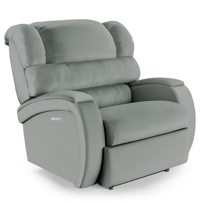 Poltrona Do Papai Reclinável Napoli Elétrica Botão Led Massagem Pu Fh1 Cinza