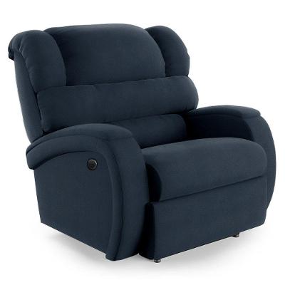 Poltrona Do Papai Reclinável Napoli Power Elétrica Massagem Veludo Azul Fh1