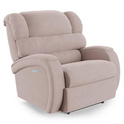 Poltrona Do Papai Reclinável Napoli Elétrica Botão Led Massagem Veludo Rosê Fh1