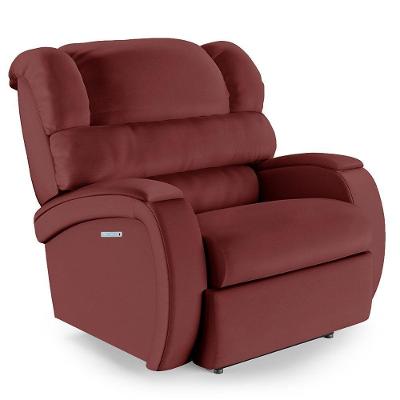 Poltrona Do Papai Reclinável Napoli Elétrica Botão Led Massagem Pu Vermelho Fh1