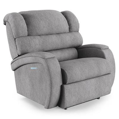 Poltrona Do Papai Reclinável Napoli Elétrica Botão Led Massagem Linho Fh1 Cinza