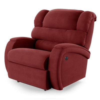 Poltrona Do Papai Reclinável Napoli Power Elétrica Usb Veludo Vermelho Fh1