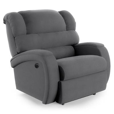Poltrona Do Papai Reclinável Napoli Power Elétrica Massagem Veludo Fh1 Cinza