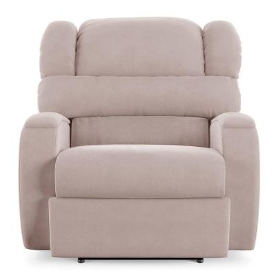 Poltrona Do Papai Reclinável Napoli Power Elétrica Massagem Veludo Rosê Fh1